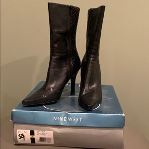 Nine West ANDONR black leather boot 7.5M